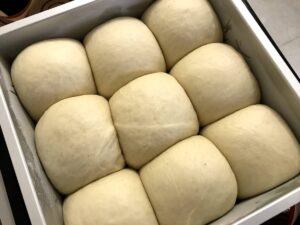 二次発酵後：型に入れてふっくら